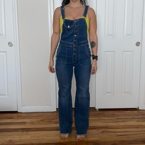 Free People Bellbottom Overalls Size 28
